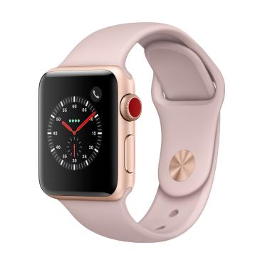 Apple Watch <span>Gold Aluminum Case<br /> with Pink Sand Sport Band</span>
